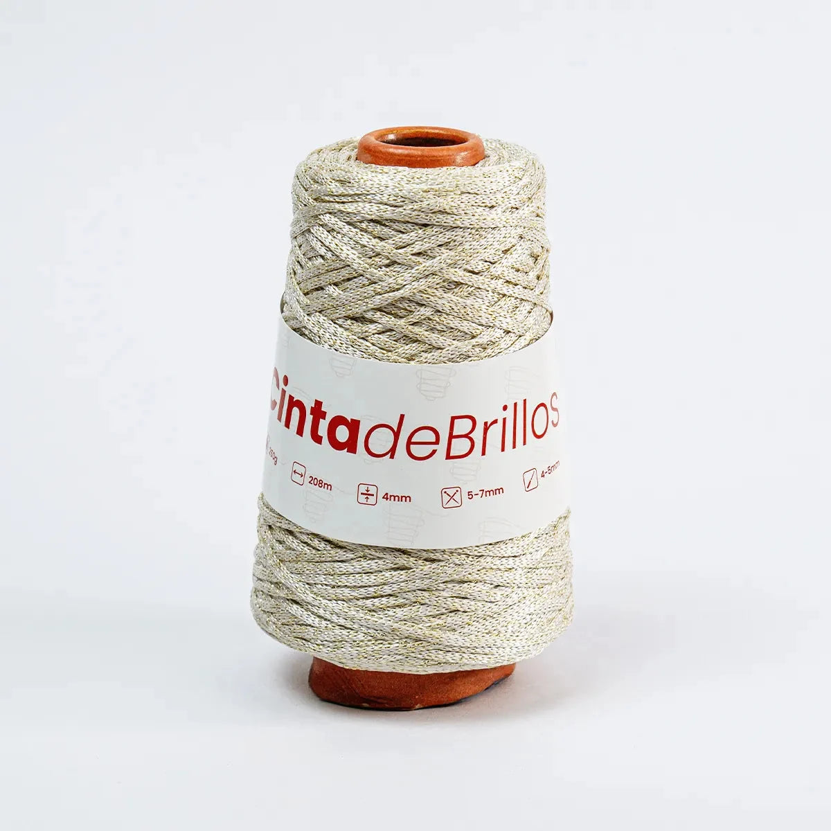 Cinta de Brillos 4mm Blanco/Dorado
