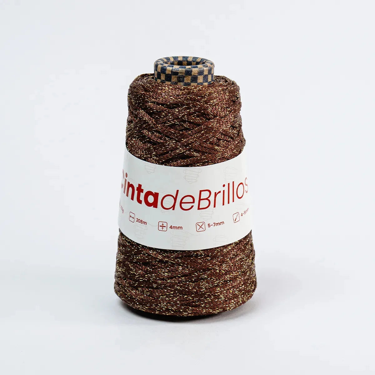 Cinta de Brillos 4mm Café/Dorado