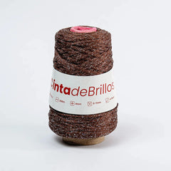 Cinta de Brillos 4mm Café/Plateado