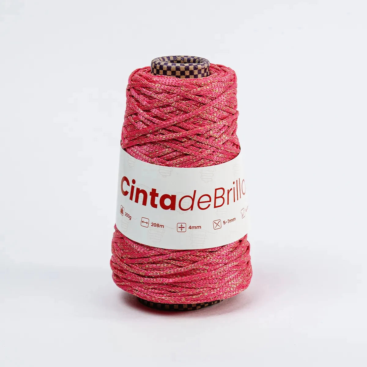 Cinta de Brillos 4mm Coral/Dorado