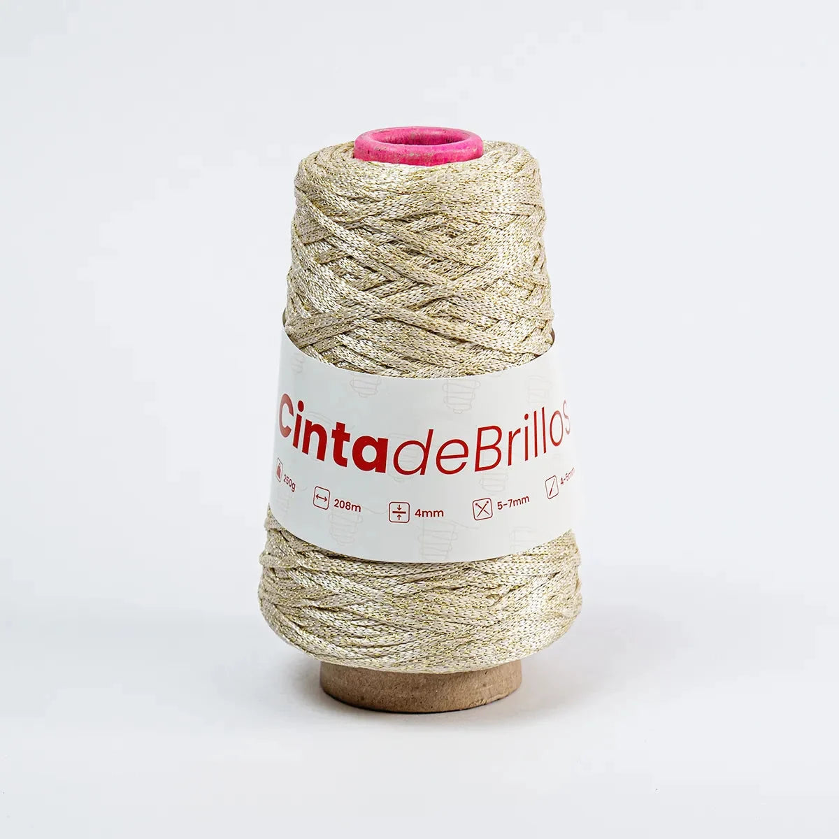 Cinta de Brillos 4mm Crema/Dorado