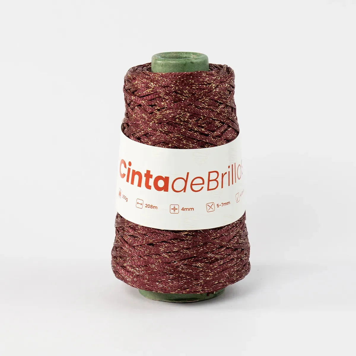 Cinta de Brillos 4mm Vinotinto/Dorado