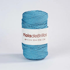 Piola de Brillos 2mm Cielo/Plateado