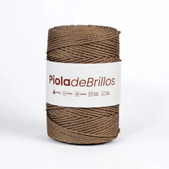 Piola de Brillos 2mm Canela/Dorado