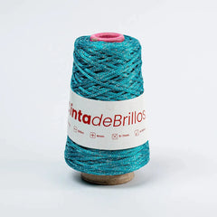 Cinta de Brillos 4mm Aguamarina/Plateado
