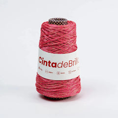 Cinta de Brillos 4mm Coral/Dorado
