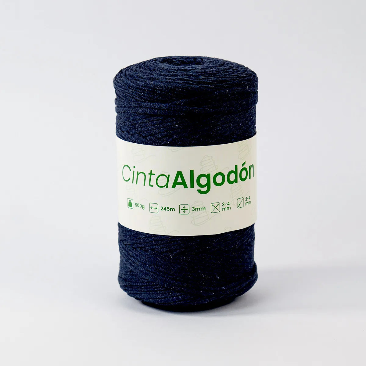 Cinta Tejida Eco Algodón 3mm Azul Naval