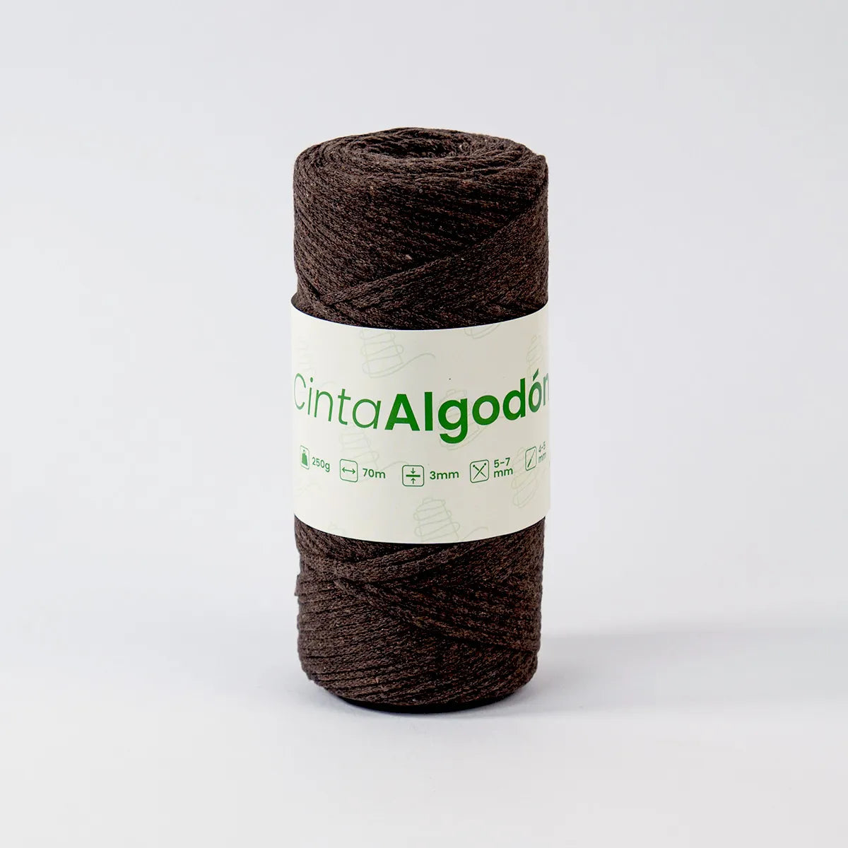 Cinta Tejida Eco Algodón 3mm Café