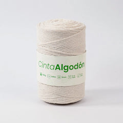 Cinta Tejida Eco Algodón 3mm Crudo