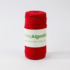 Cinta Tejida Eco Algodón 3mm Rojo