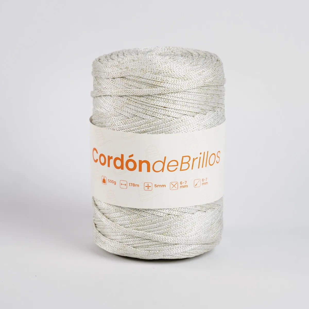 Cordón de Brillos Blanco/Dorado