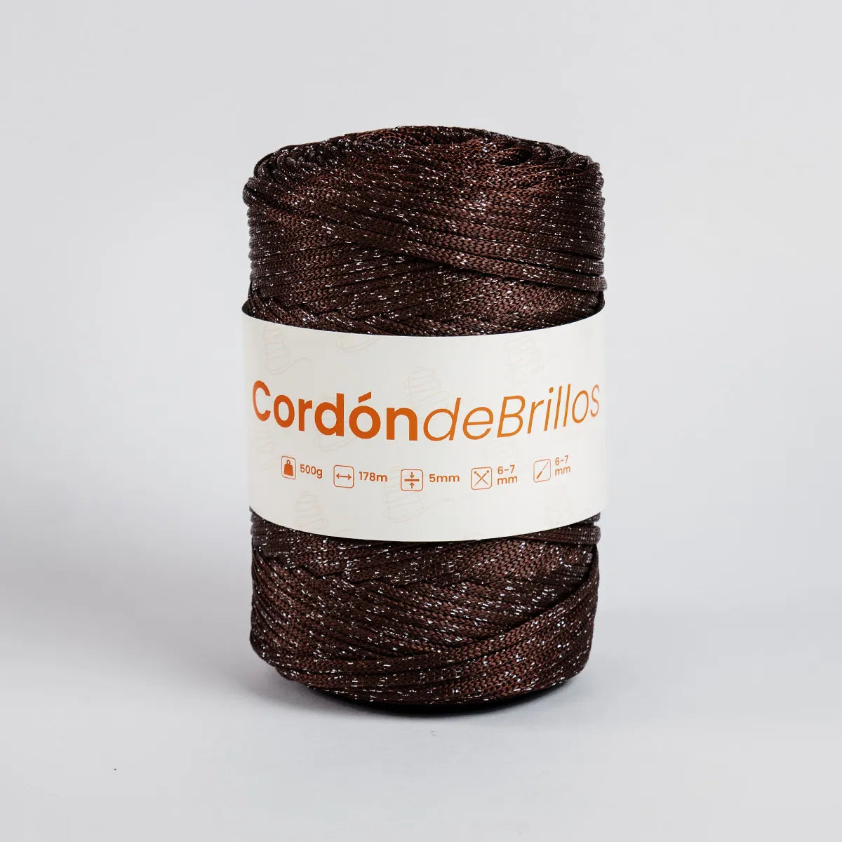 Cordón de Brillos Café/Plateado