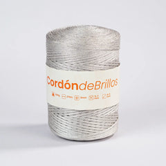 Cordón de Brillos Crema/Plateado