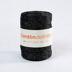 Cordón de Brillos Negro/Plateado