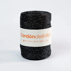 Cordón de Brillos Negro/Plateado