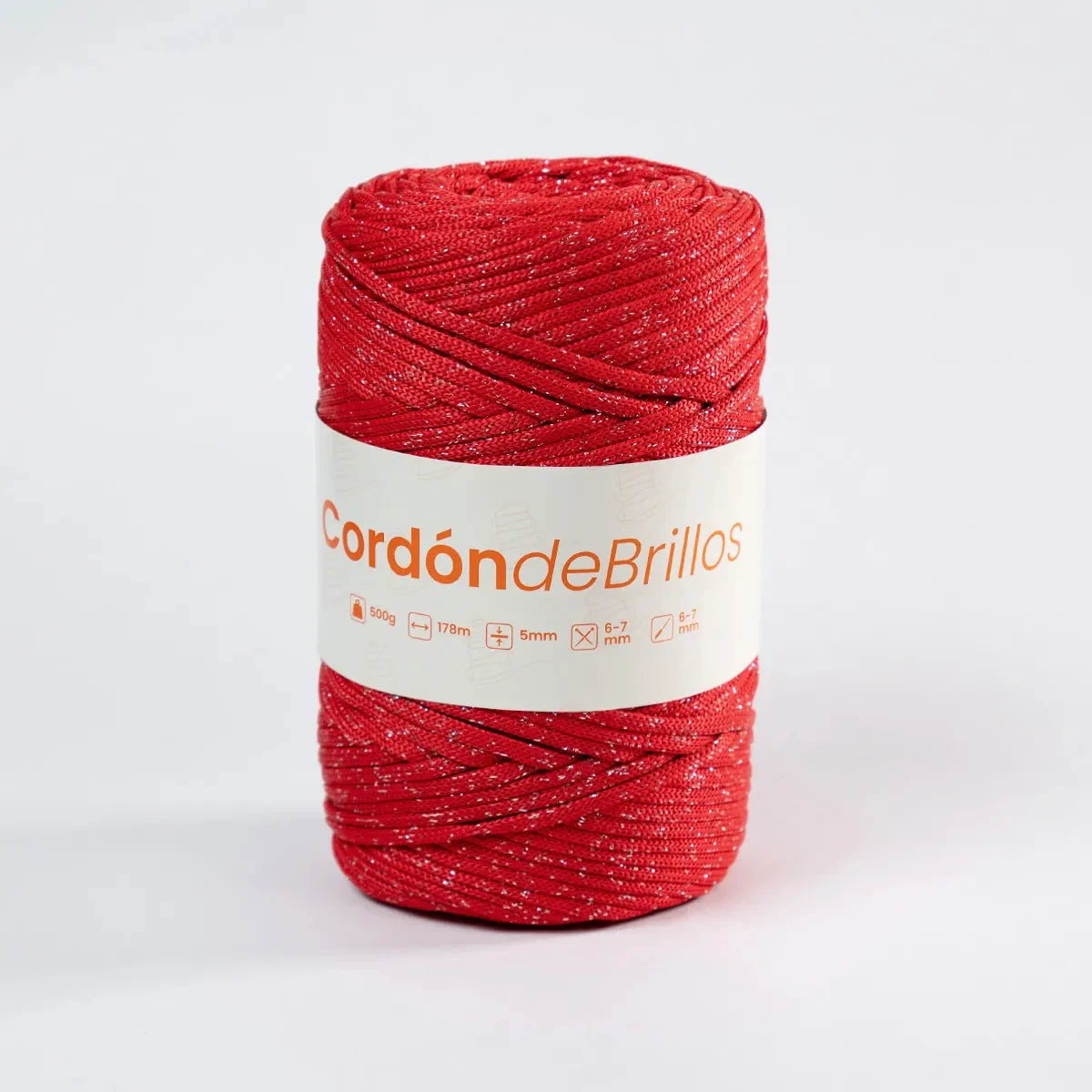 Cordón de Brillos Rojo/Plateado
