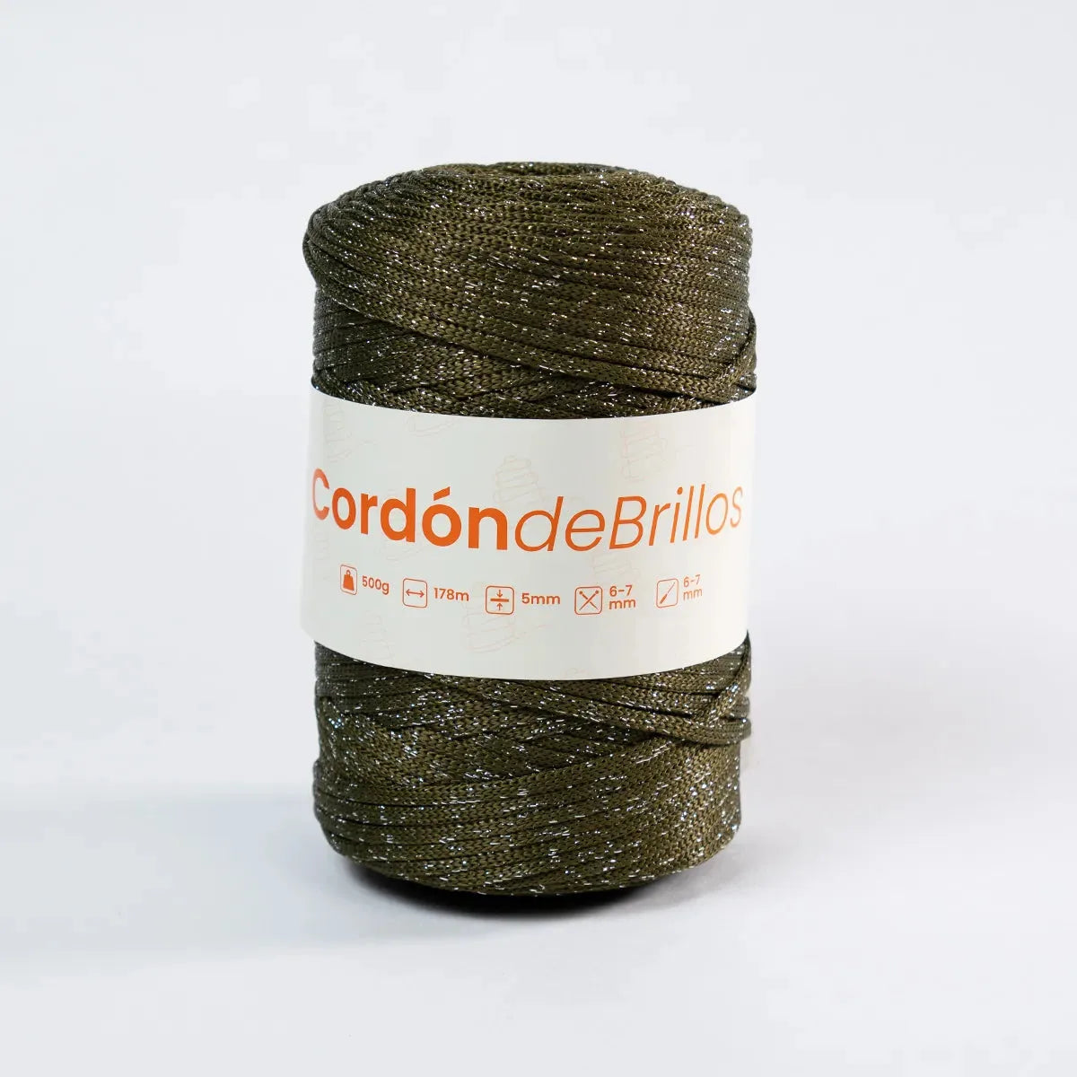 Cordón de Brillos Verde Militar/Plateado