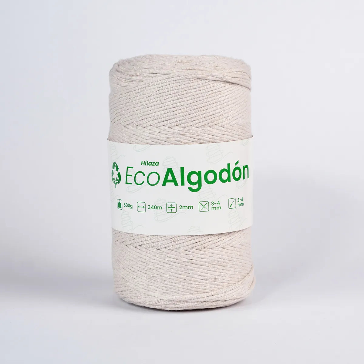 Hilaza Eco Algodón 2mm Crudo