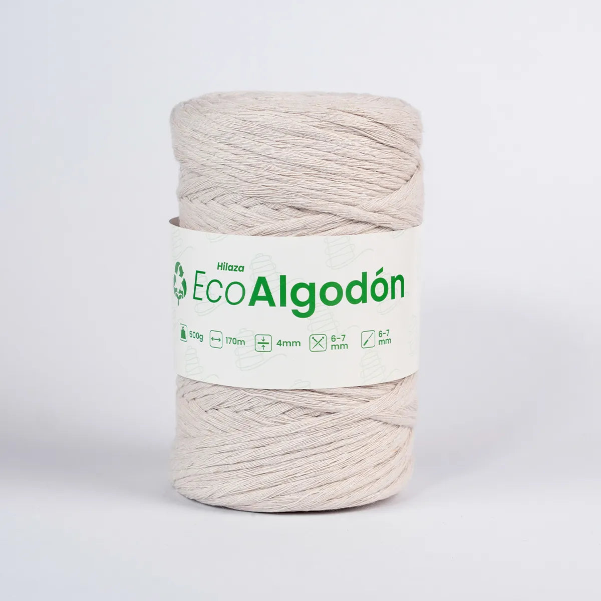 Hilaza Eco Algodón 4mm Crudo
