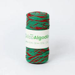 Hilaza Eco Algodón 4mm Navidad Verde/Rojo