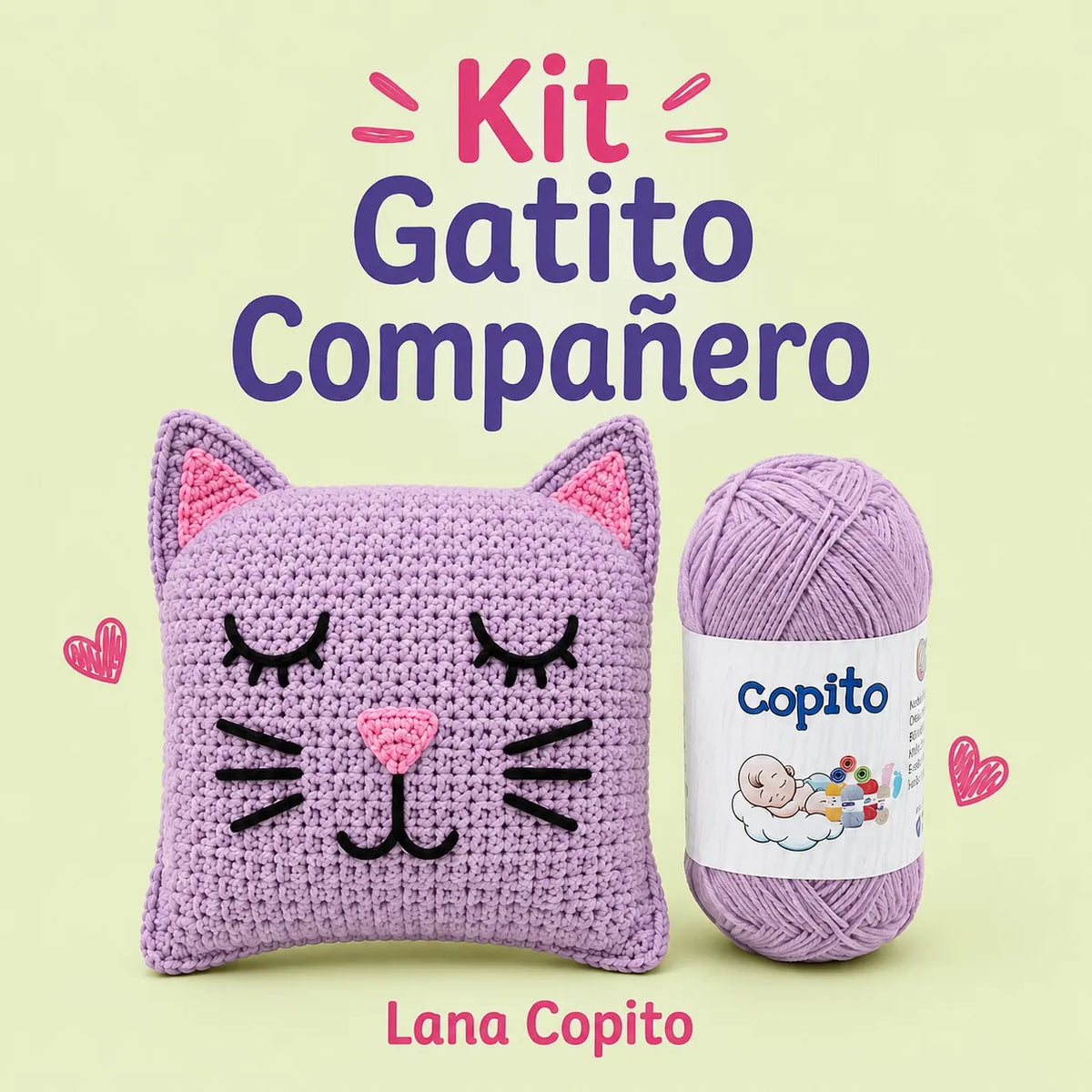 Kit Gatito Compañero - Lana Copito
