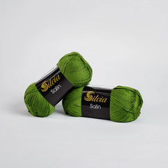 Lana Silvia Satin Verde Oliva 7000