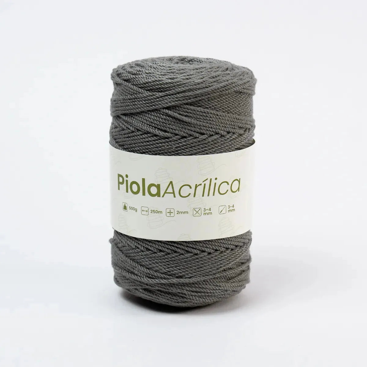 Piola Acrílica 1.5mm-2mm Gris Claro