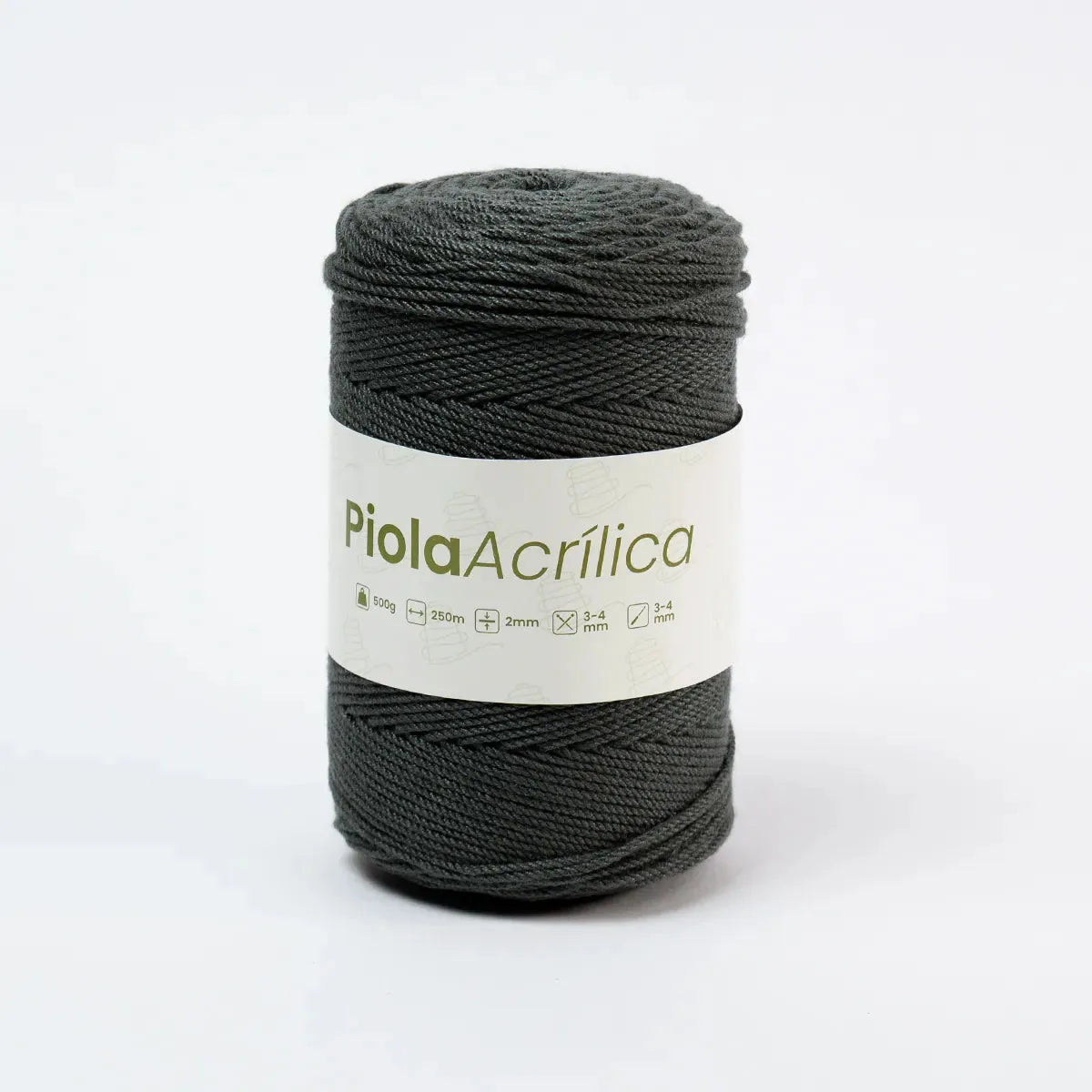 Piola Acrílica 1.5mm-2mm Gris Oscuro