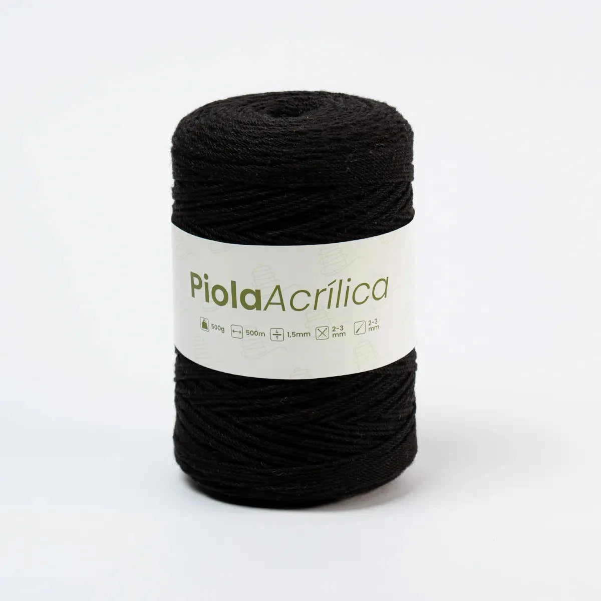 Piola Acrílica 1.5mm-2mm Negro