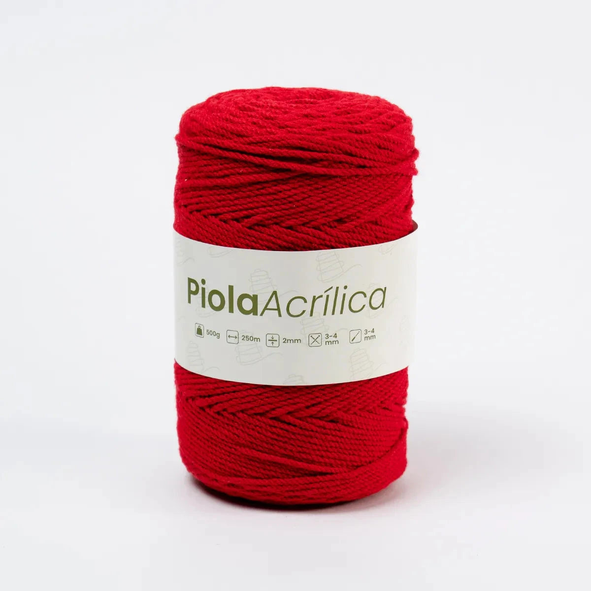 Piola Acrílica 1.5mm-2mm Rojo