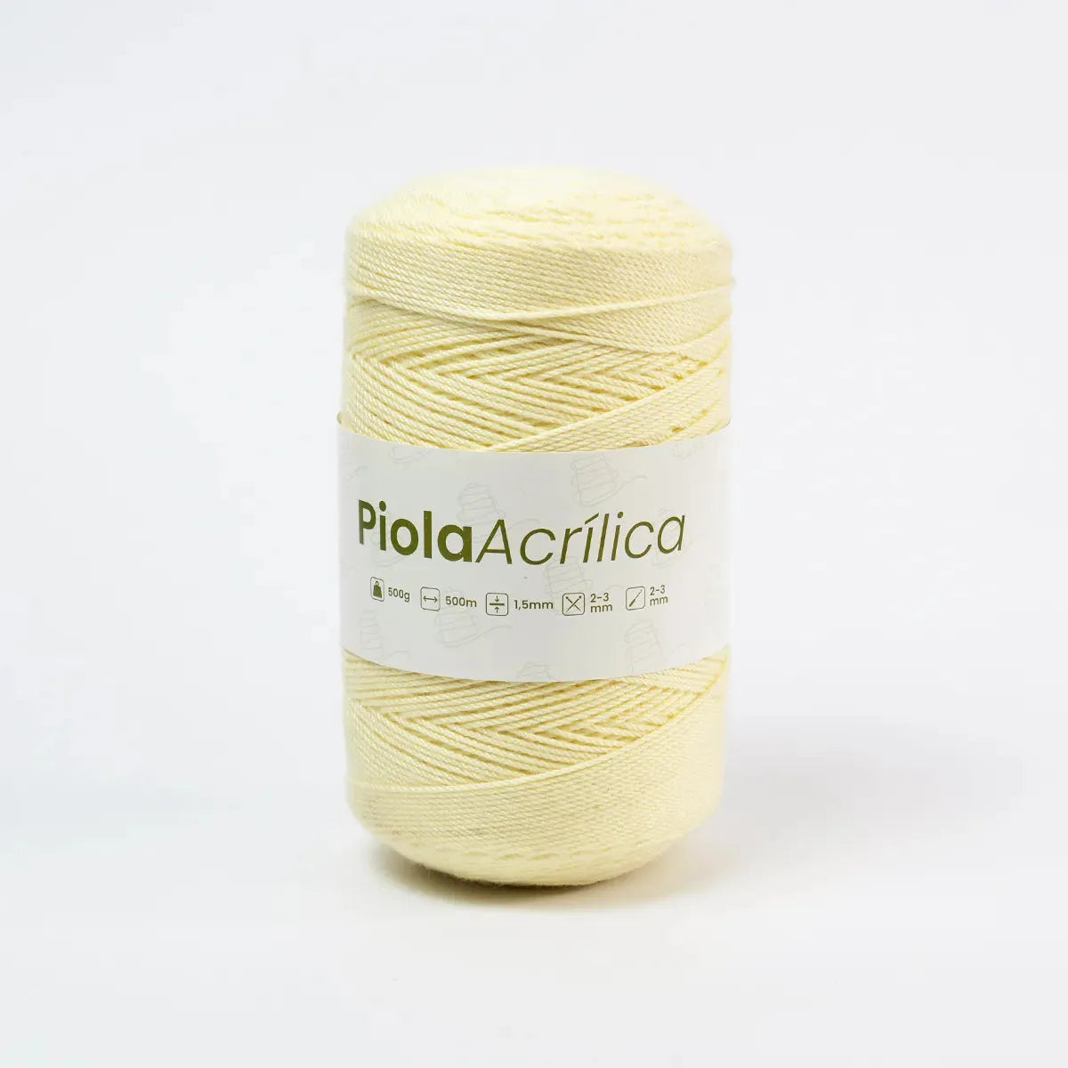 Piola Acrílica 1.5mm-2mm Amarillo Crema