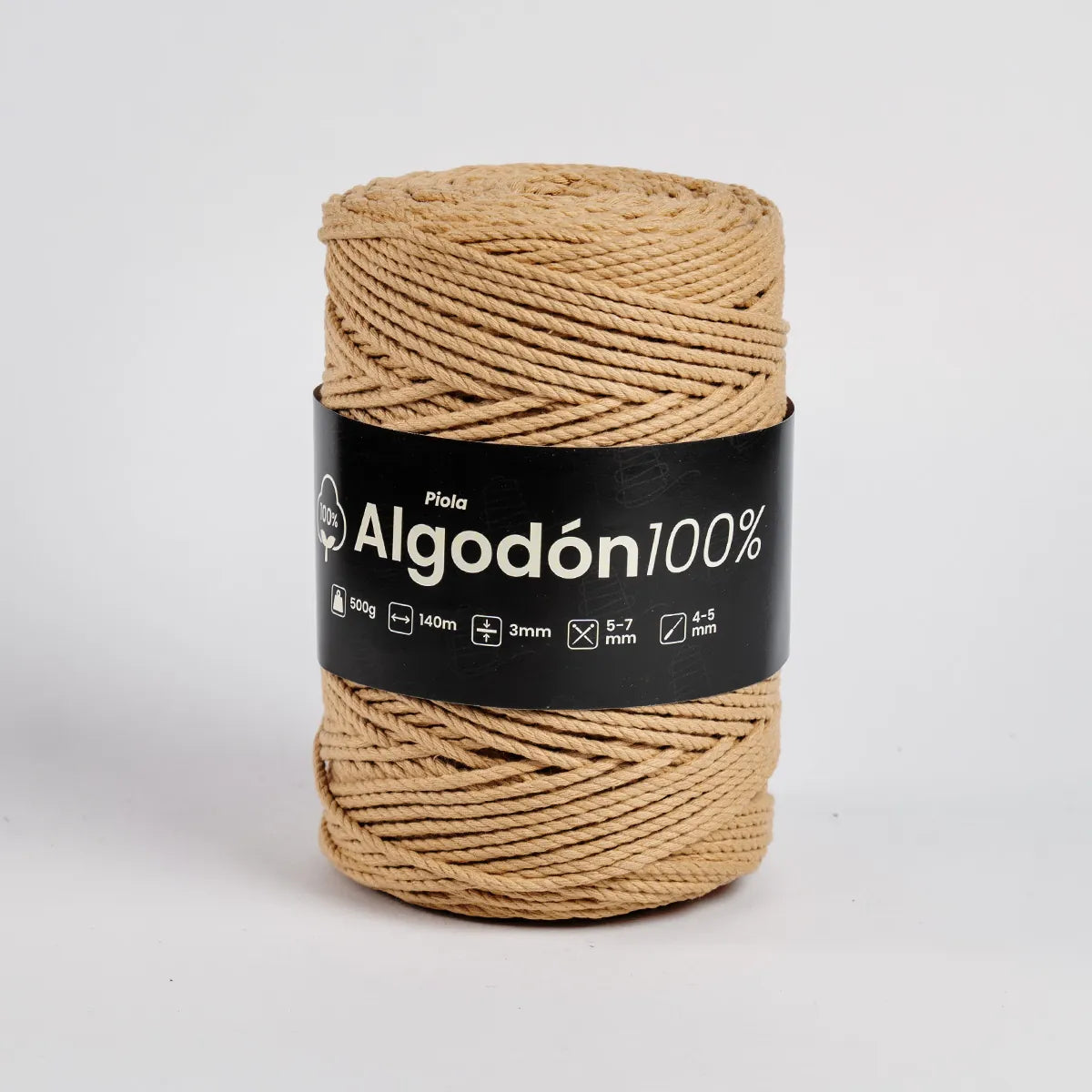 Piola Algodón 100% 3mm Mostaza