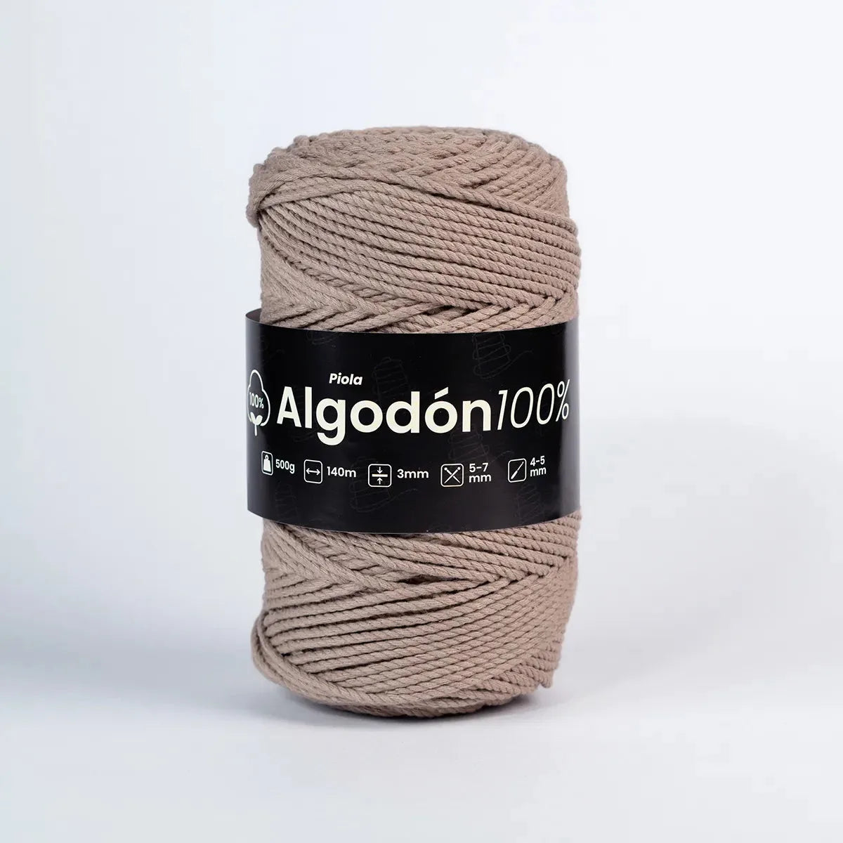 Piola Algodón 100% 3mm Tabaco