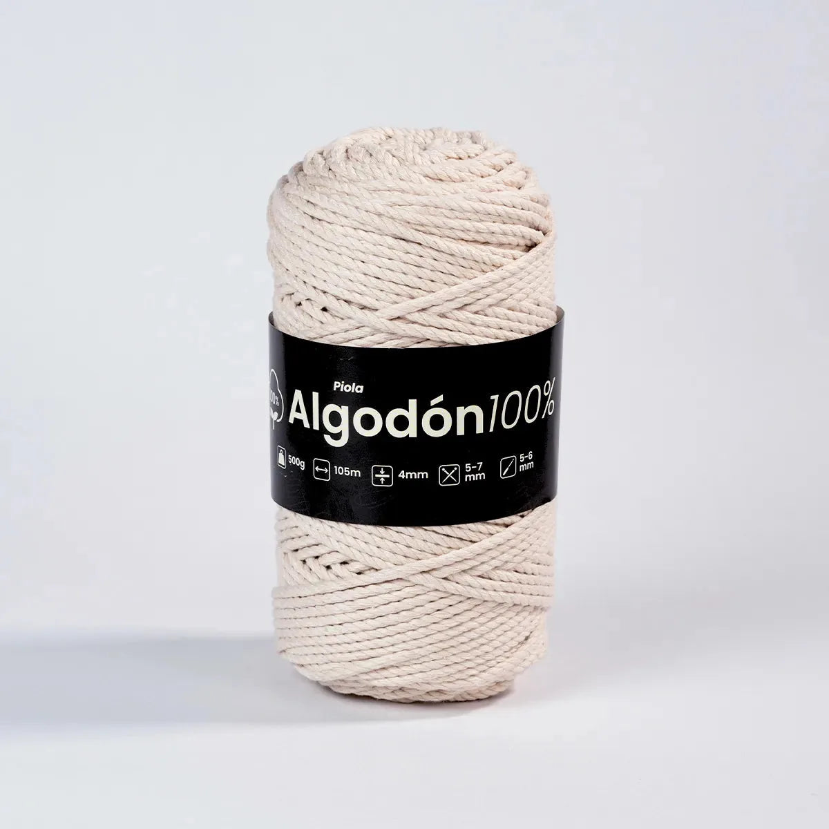 Piola Algodón 100% 3mm y 4mm Crudo