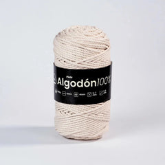 Piola Algodón 100% 3mm y 4mm Crudo