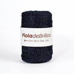 Piola de Brillos 2mm Naval/Dorado