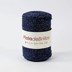 Piola de Brillos 2mm Naval/Plateado