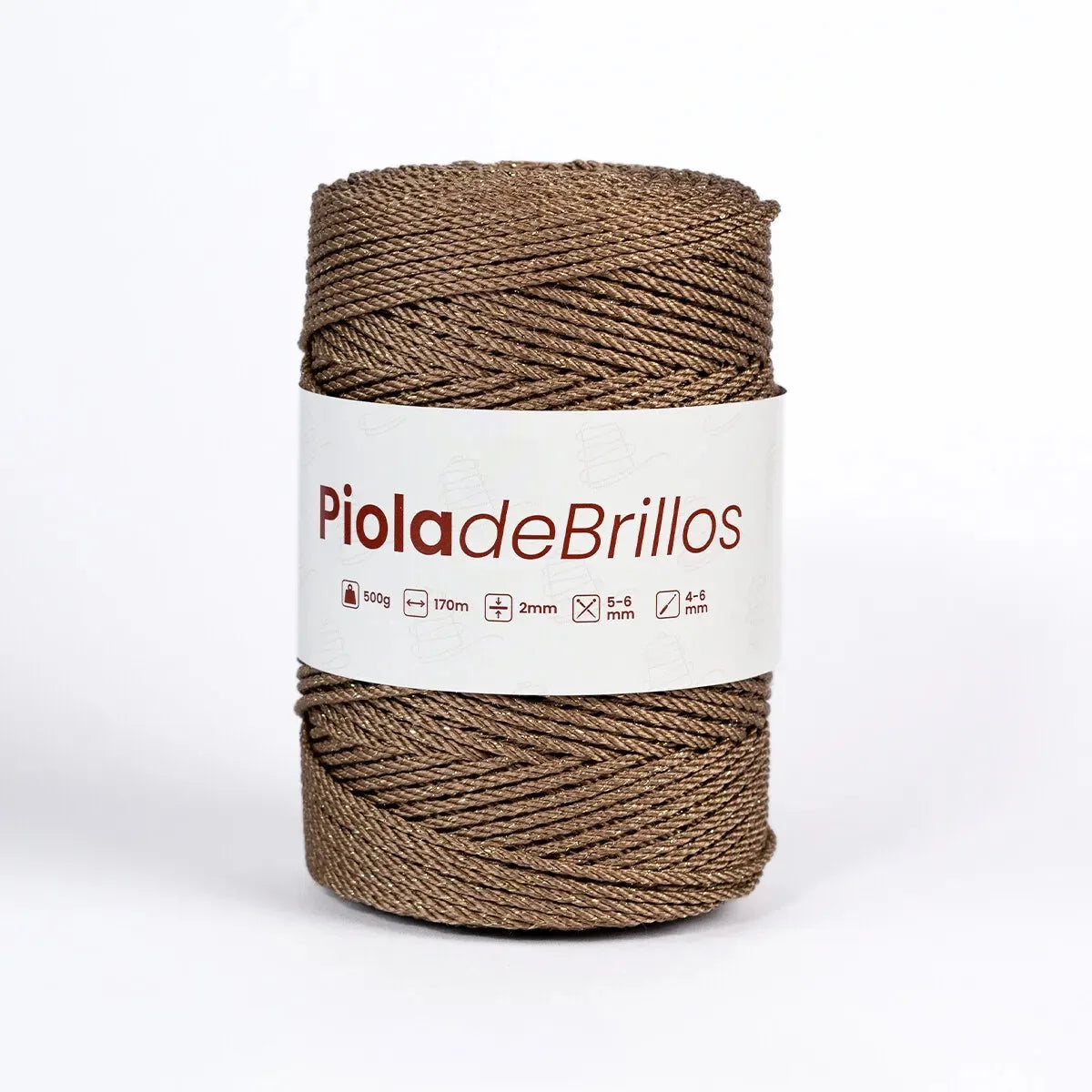 Piola de Brillos 2mm Canela/Dorado