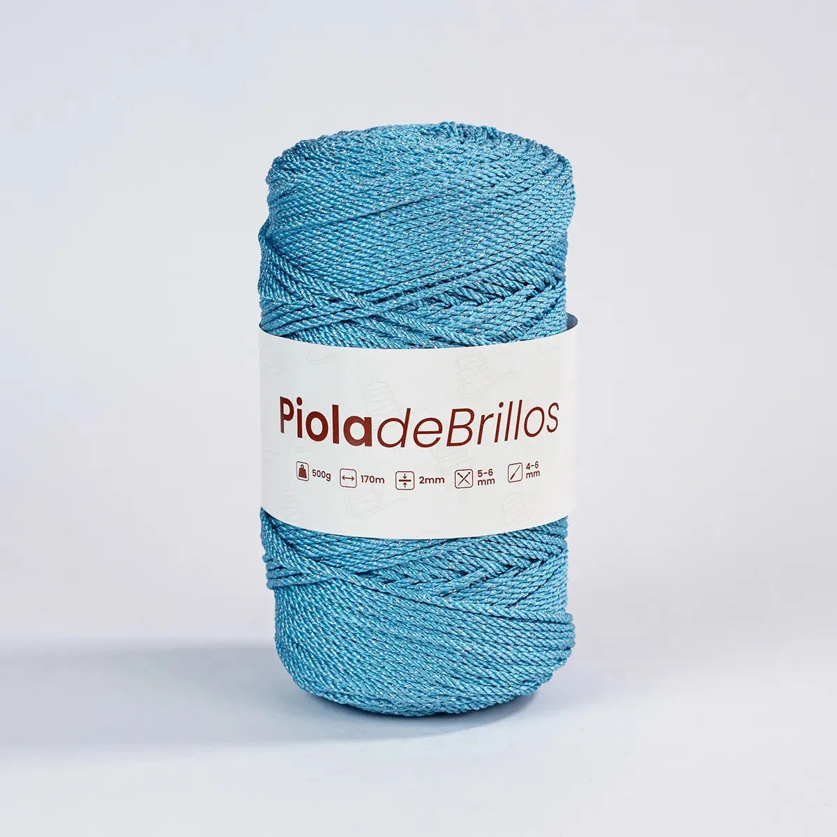Piola de Brillos 2mm Cielo/Plateado