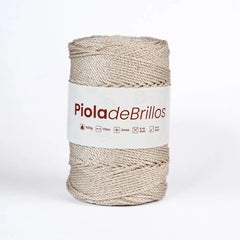 Piola de Brillos 2mm Crema/Dorado