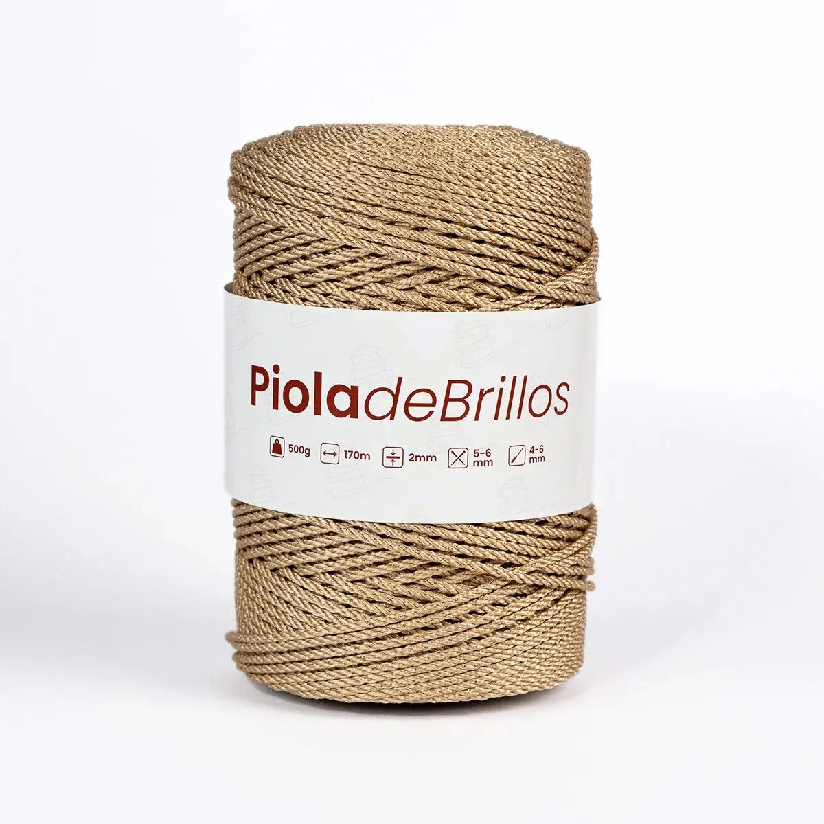 Piola de Brillos 2mm Dorado/Dorado