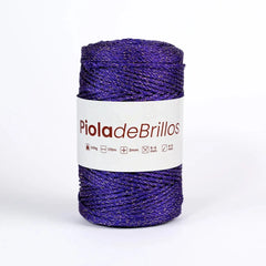 Piola de Brillos 2mm Morado/Dorado