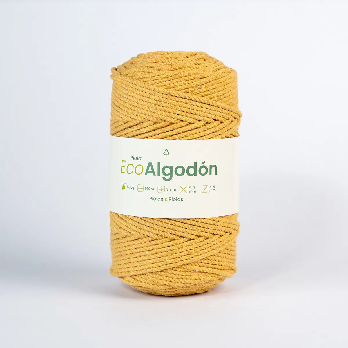 Piola Eco Algodón 3mm Amarillo Ocre