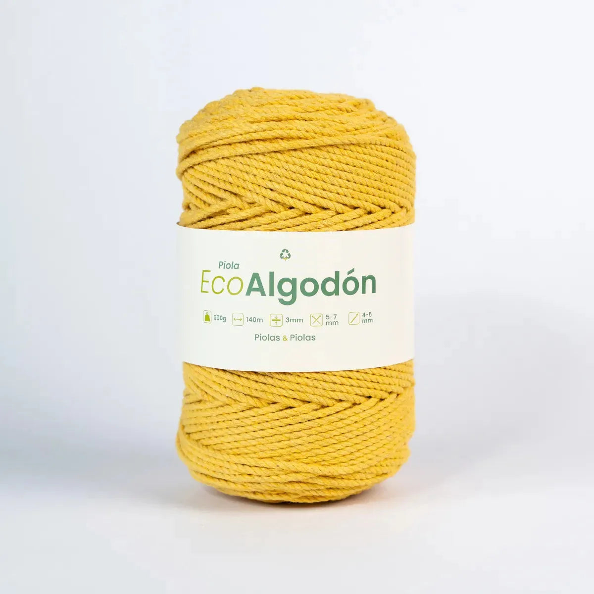 Piola Eco Algodón 3mm Amarillo