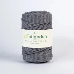 Piola Eco Algodón 3mm Gris Oscuro