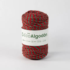 Piola Eco Algodón 3mm Navidad Rojo/Verde