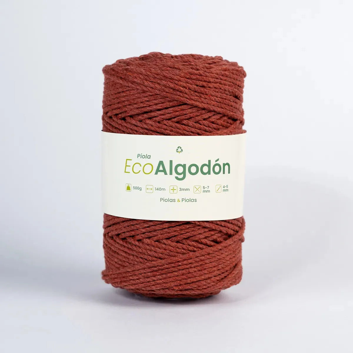 Piola Eco Algodón 3mm Terracota
