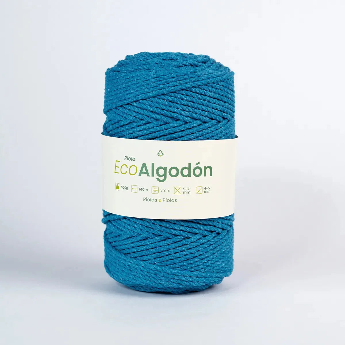 Piola Eco Algodón 3mm Turquesa