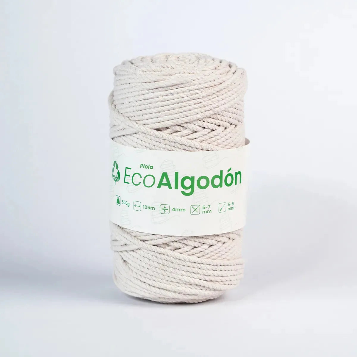 Piola Eco Algodón 4mm Crudo