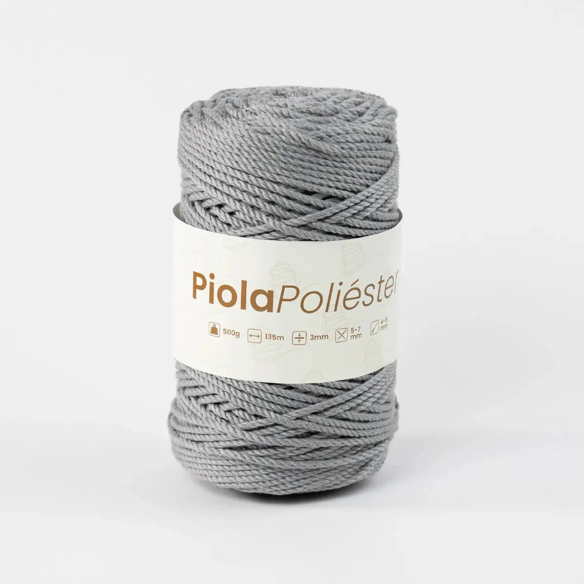 Piola Poliéster 3mm Gris